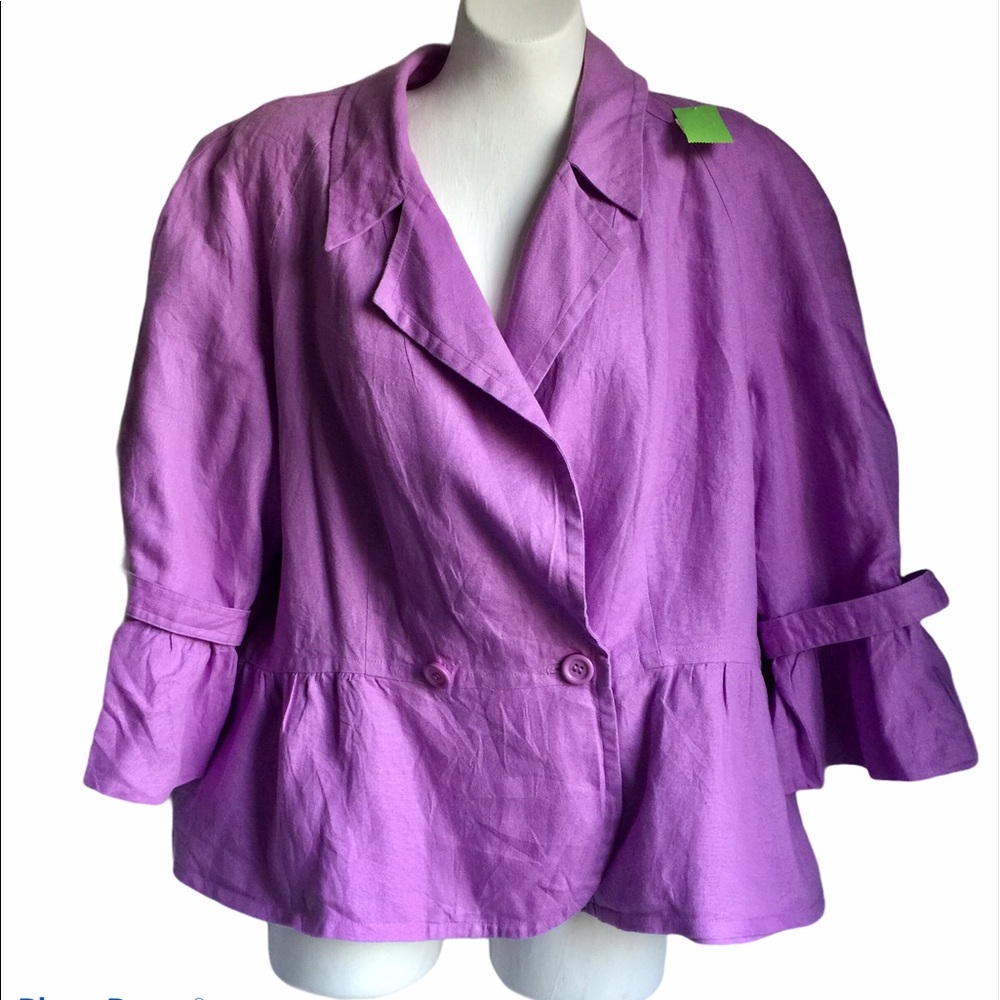 Y2K Vintage Style & Co. 100% Linen Jacket Plus Size
